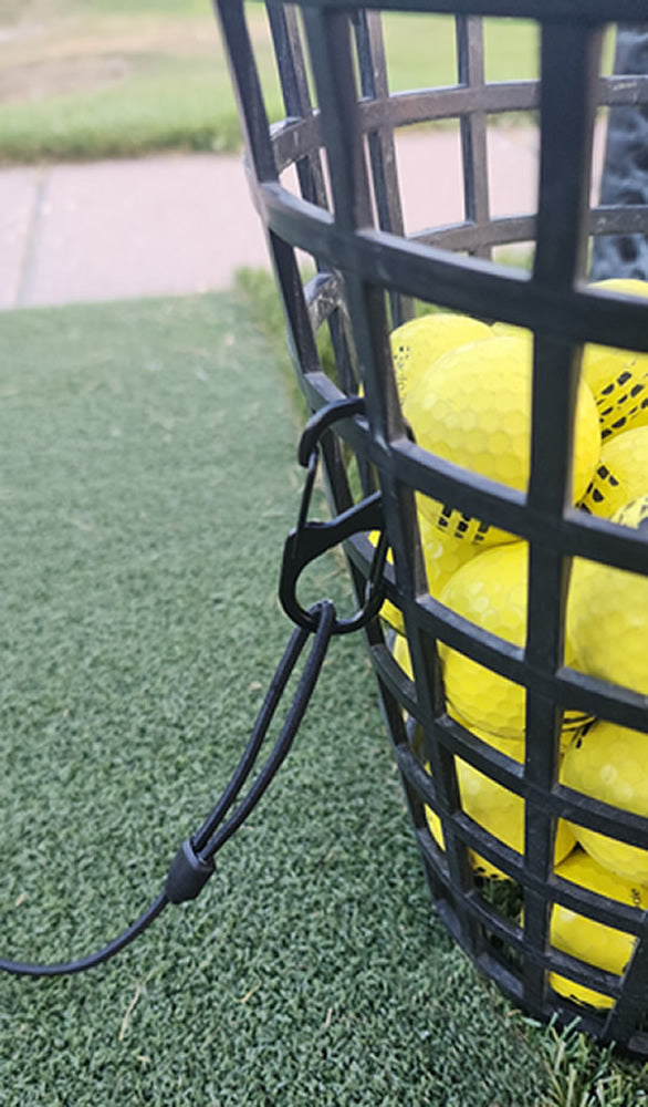 Tee Leash TL-O1 Original — product image — close-up of durable elastic cord with s-clip attached to range basket